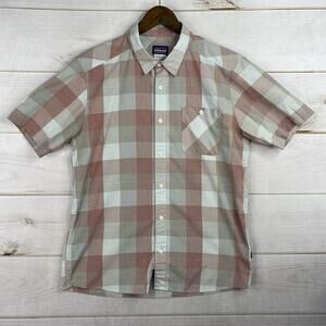 Patagonia Mens Shirt Sz M Multicolor Plaid Organic Cotton Button Up Short Sleeve